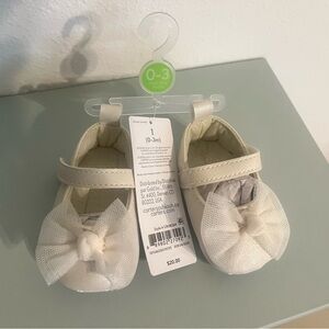 Carter's Ivory Baby Shoes with Tulle Bow